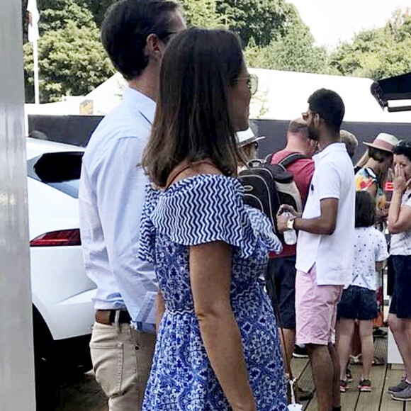 Pippa Middleton, enceinte, et son mari James Matthews au Festival of Speed de Goodwood le 14 juillet 2018, à Chichester dans le West Sussex.