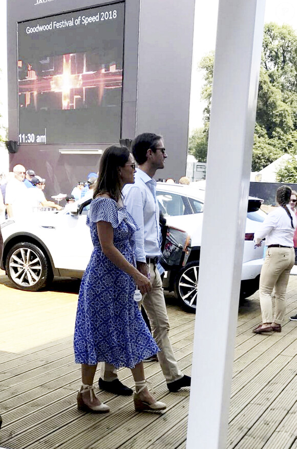 Pippa Middleton, enceinte, et son mari James Matthews au Festival of Speed de Goodwood le 14 juillet 2018, à Chichester dans le West Sussex.