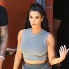 Exclusif - Kim Kardashian et ses soeurs à la sortie d'un studio d'enregistrement à Los Angeles, le 16 juillet 2018.
