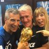 Nagui pose avec son ami Didier Deschamps et sa femme Mélanie Page lors de la Coupe du monde 2018. Instagram, juillet 2018.