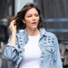Exclusif - Katharine McPhee reçoit la visite de son compagnon D. Foster sur le tournage de "Waitress" à New York, le 7 juin 2018.