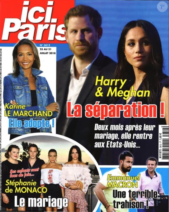 Couverture du journal "Ici Paris" du mercredi 25 juillet 2018