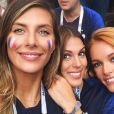 Maëva Coucke, Miss France 2018, avec Alicia Aylies, Iris Mittenaere et Camille Cerf lors de la finale de la Coupe du monde 2018 - Instagram, 15 juillet 2018
