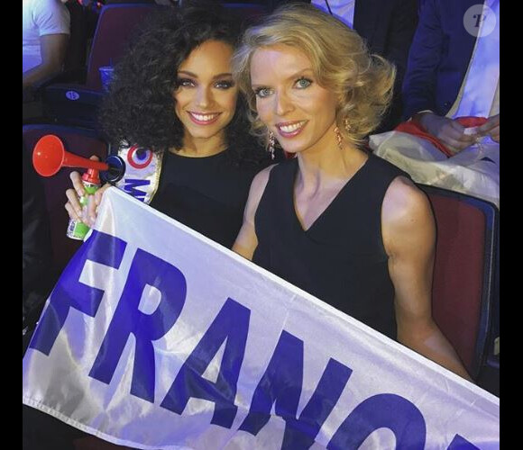 Sylvie Tellier soutient l'équipe de France lors de la Coupe du monde 2018 au côté d'Alicia Aylies - Instagram, 10 juillet 2018