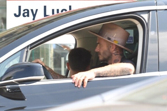 Exclusif - David Beckham et son fils Romeo dans les rues de Los Angeles Le 28 Juillet 2018