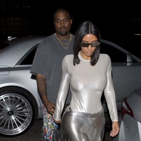 Kim Kardashian et son mari Kanye West assistent au vernissage de l'exposition du photographe Marcus Hyde. Los Angeles, le 28 juillet 2018.