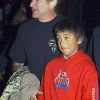 Robin Williams et son fils en 2002 à New York.