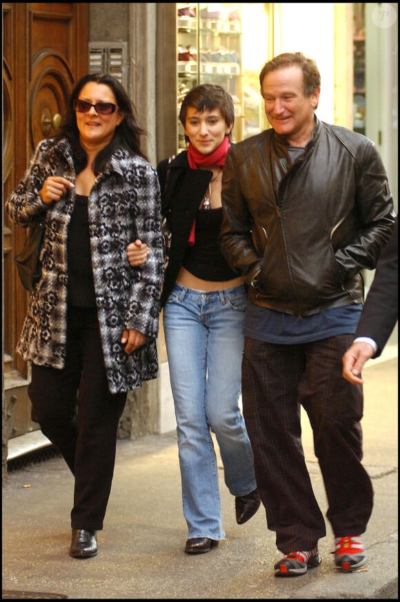 Robin Williams, sa femme Marsha Garces et leur fille Zelda à Rome en 2005.