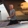 L'entraîneur de l'équipe de France Championne du monde 2018, Didier Deschamps est de retour en bateau sur le port de Saint-Tropez le 30 juillet 2018.