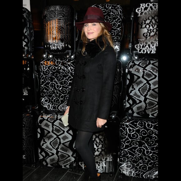 Mélanie Maudran durant la présentation de la première ligne de bagages de Christophe Guillarmé à l'Hôtel Renaissance Paris Arc de Triomphe le 22 janvier 2012