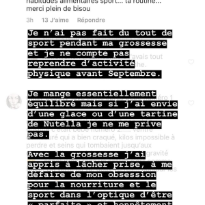 Caroline Receveur amincie un mois après son accouchement, elle dévoile son secret - Story, Instagram, samedi 4 août 2018