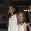 La reine Letizia d'Espagne, la princesse Leonor et la reine Sofia à Palma de Majorque le 4 août 2018 pour le dîner de clôture de la 37e Copa del Rey.
