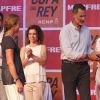 Le roi Felipe VI d'Espagne et sa soeur l'infante Elena ont remis les prix de la 37e Copa del Rey à Palma de Majorque le 4 août 2018.
