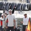 Le roi Felipe VI d'Espagne lors du dernier jour de la 37e Copa Del Rey à bord de son bateau Aifos à Palma de Majorque le 4 août 2018.