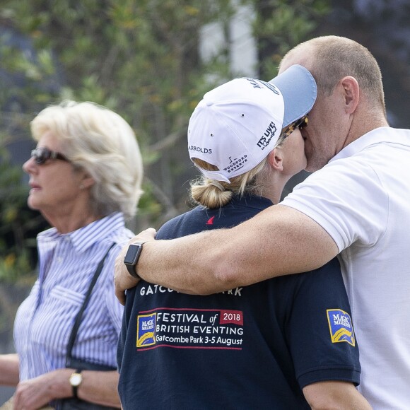 Zara Tindall (Zara Phillips) et Mike Tindall très amoureux lors du Festival de concours complet de Gatcombe le 5 août 2018.