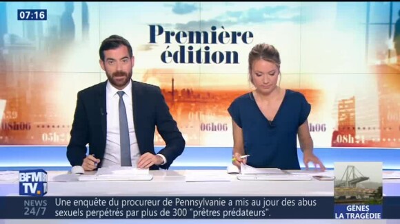 Brigitte Macron prend la parole pour la première fois devant les caméras de télévision depuis son lieu de villégiature au fort de Brégançon à Bormes-les-Mimosas (Var) le 14 août 2018.