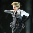 Madonna en corset revisité par  Jean Paul Gaultier  lors de son "MDNA Tour" à New York, en 2012.
