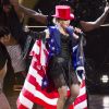 Madonna, fière patriote, lors de son "Rebel Heart Tour" à New York, en 2015.
