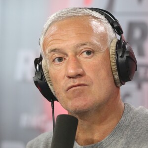 Didier Deschamps dans "Team Duga" sur RMC Radio, interviewé par Christophe Dugarry. Paris, le 5 décembre 2016.