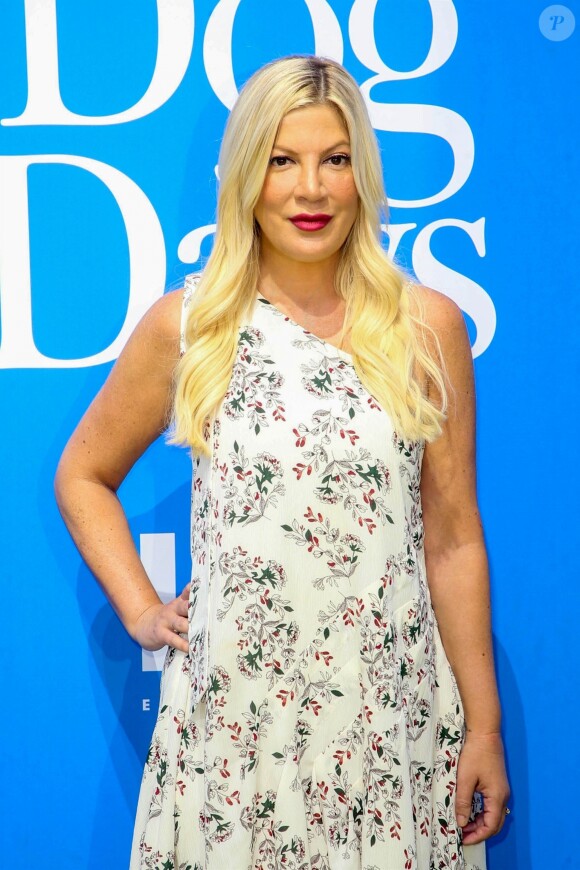 Tori Spelling à la première de "Dog Days" au Atrium à Westfield Century City à Los Angeles, le 5 août 2018.