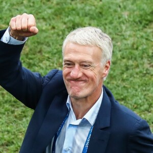 Le sélectionneur de l'équipe de France Didier Deschamps - Match de quarts de finale de la Coupe du monde opposant la France à l'Uruguay au stade de Nijni Novgorod à Nijni Novgorod, Russe, le 6 juillet 2018. La France a gagné 2-0.