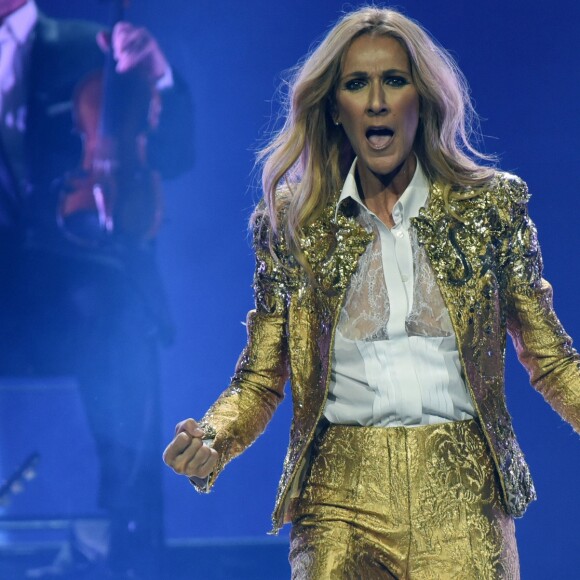 Celine Dion en concert lors de sa tournée "Celine Dion Live 2018" au Qudos Bank Arena de Sydney en Australie le 27 juillet 2018.