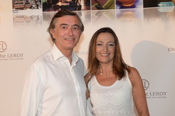 Philippe Douste-Blazy et Marie-Laure Bec - 19e Soirée Blanche, le 14 juillet 2014 aux Moulins de Ramatuelle.