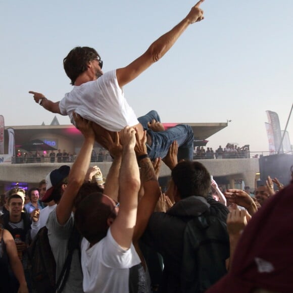 Exclusif - Frédéric Beigbeder, parrain du "Little Festival", à Capbreton, le 1er août 2018.