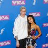 Ariana Grande et son fiancé Pete Davidson - Photocall des MTV Video Music Awards 2018 au Radio City Music Hall à New York, le 20 août 2018.