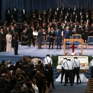 Ambiance lors de l'hommage à Aretha Franklin au Greater Grace Temple à Detroit le 31 août 2018.