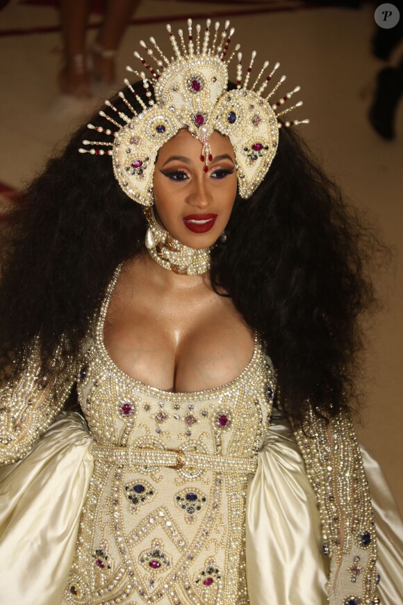 Cardi B - Les célébrités arrivent à l'ouverture de l'exposition Heavenly Bodies: Fashion and the Catholic Imagination à New York le 7 mai 2018.