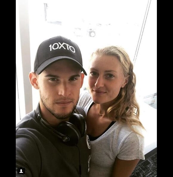 Dominic Thiem et Kristina Mladenovic en partance pour l'US Open. Instagram, le 18 août 2018.