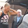 Kristina Mladenovic quitte son hôtel à New York le 4 septembre 2018.