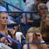 Kristina Mladenovic soutient Dominic Thiem battu en quarts de finale de l'US Open par Rafael Nadal, à New York, le 4 septembre 2018.