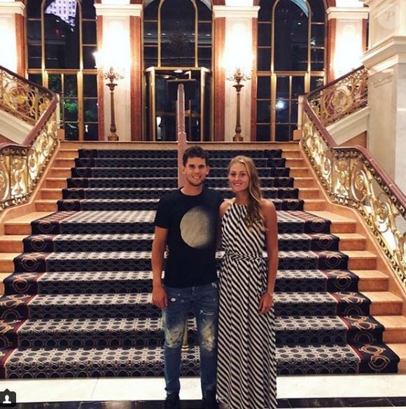 Kristina Mladenovic et Dominic Thiem à New York le 4 septembre 2018.