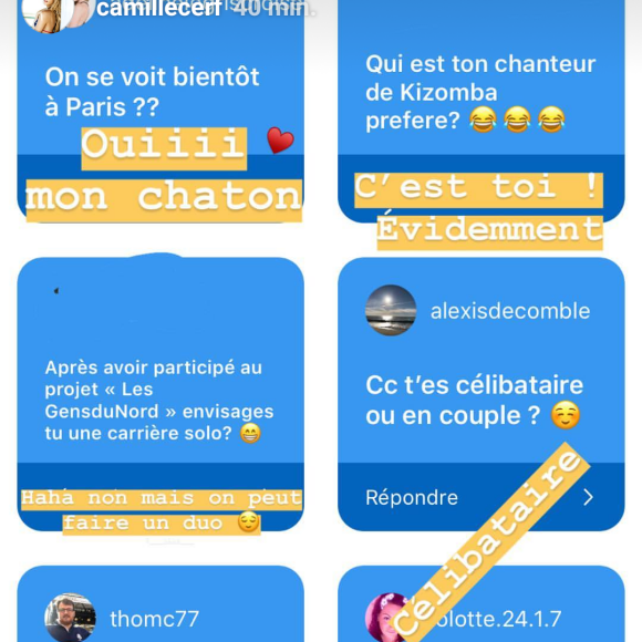 Camille Cerf célibataire - Instagram, 6 septembre 2018