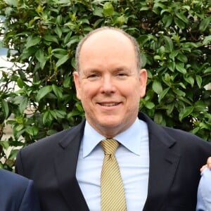 Didier Deschamps, le prince Albert II de Monaco et Dylan Deschamps durant l'inauguration du Stade de football Didier Deschamps à Cap d'Ail le 12 septembre 2018. © Bruno Bebert / Bestimage