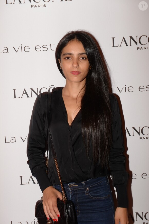 Exclusif - Hafsia Herzi Soirée Lancôme pour célébrer la nouvelle communication du parfum Iconique "La Vie est Belle" à l'hôtel Mona Bismarck à Paris le 12 septembre 2018. © Rachid Bellak / Bestimage