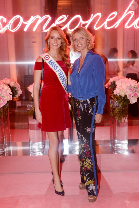 Exclusif - Maëva Coucke (Miss France 2018), Sylvie Tellier (Miss France 2002) Soirée Lancôme pour célébrer la nouvelle communication du parfum Iconique "La Vie est Belle" à l'hôtel Mona Bismarck à Paris le 12 septembre 2018.© Rachid Bellak / Bestimage