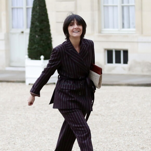 Florence Foresti, humoriste, marraine de l'association "Women Safe" habillée par Diane Ducasse - Journée internationale pour l'élimination de la violence à l'égard des femmes et du lancement de la grande cause du quinquennat, au Palais de l'Elysée, Paris, France. Le 25 novembre 2017 © Stéphane Lemouton / Bestimage