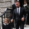 David Beckham, Harper Beckham - David Beckham et ses enfants quittent le défilé Victoria Beckham à Londres lors de la Fashion Week le 16 septembre 2018.