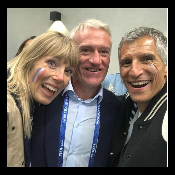 Nagui en compagnie de sa femme Mélanie Page et de Didier Deschamps - Instagram, 15 juillet 2018