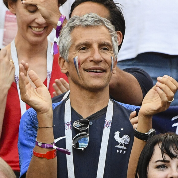 Nagui - Célébrités dans les tribunes lors du match de coupe du monde opposant la France au Danemark au stade Loujniki à Moscou, Russia, le 26 juin 2018. Le match s'est terminé par un match nul 0-0. © Pierre Perusseau/Bestimage