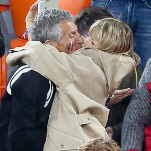 Nagui et sa femme Mélanie Page lors du match de coupe du monde opposant la France au Pérou au stade Ekaterinburg à Yekaterinburg, Russie, le 21 juin 2018. La France a gagné 1-0. © Cyril Moreau/Bestimage