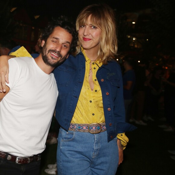 Sylvain Quimene et sa femme Daphné Bürki lors de la soirée d'ouverture de la Spritz Piazza édition 2018 à Paris, le 19 Septembre 2018.
