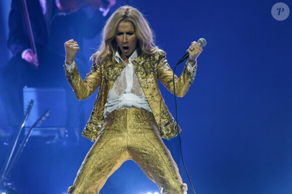 Celine Dion en concert lors de sa tournée "Celine Dion Live 2018" au Qudos Bank Arena de Sydney en Australie le 27 juillet 2018