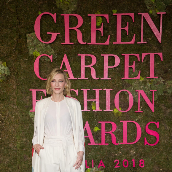Cate Blanchett lors de la soirée des Green Carpet Fashion Awards au théâtre La Scala à Milan, Italie, le 23 septembre 2018.
