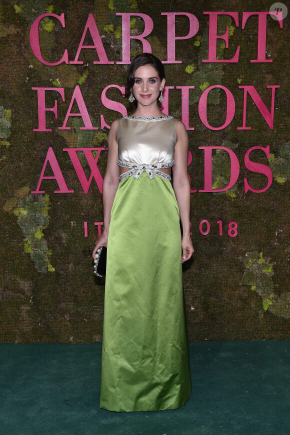 Alison Brie lors de la soirée des Green Carpet Fashion Awards au théâtre La Scala à Milan, Italie, le 23 septembre 2018.