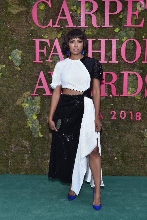 Kat Graham lors de la soirée des Green Carpet Fashion Awards au théâtre La Scala à Milan, Italie, le 23 septembre 2018.