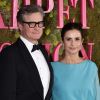 Colin Firth et sa femme Livia lors de la soirée des Green Carpet Fashion Awards au théâtre La Scala à Milan, Italie, le 23 septembre 2018.